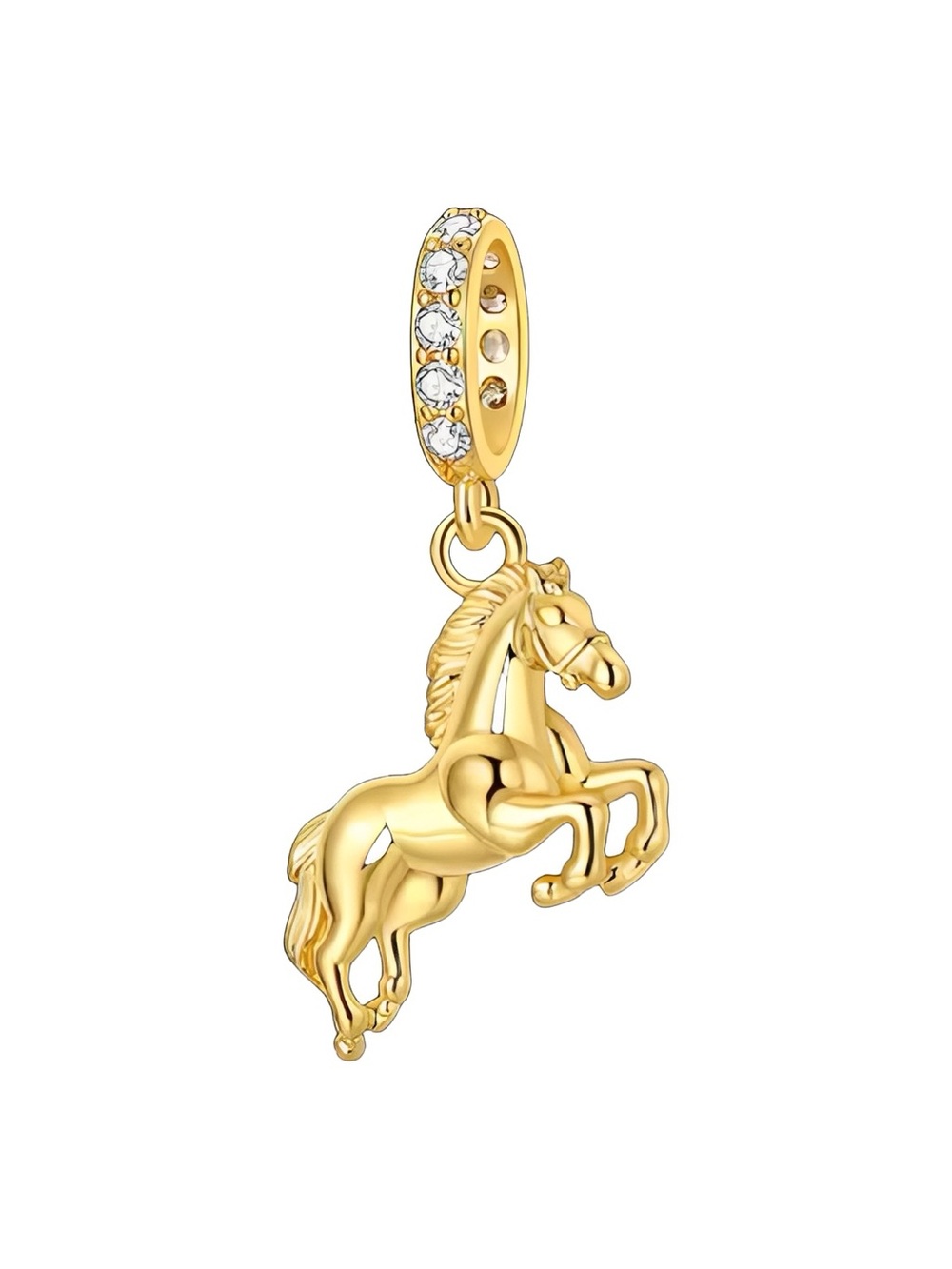 Yellow Gold Horse Dangle Charm for bracelet or necklace